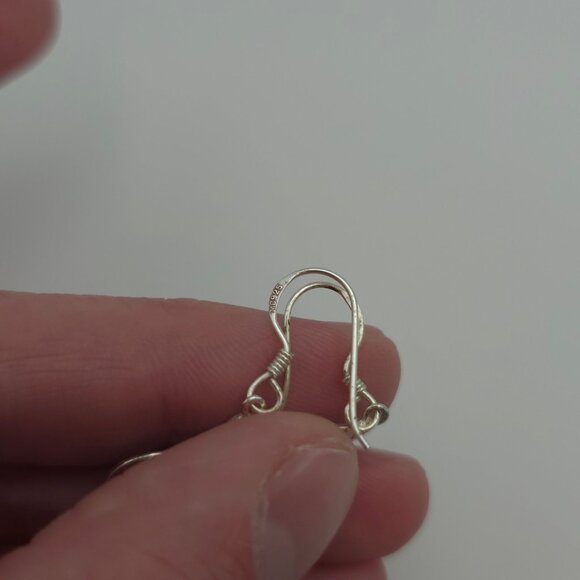 Sterling Silver Cubic Zirconia And Marcasite Gem Earrings A473 - Picture 4 of 6